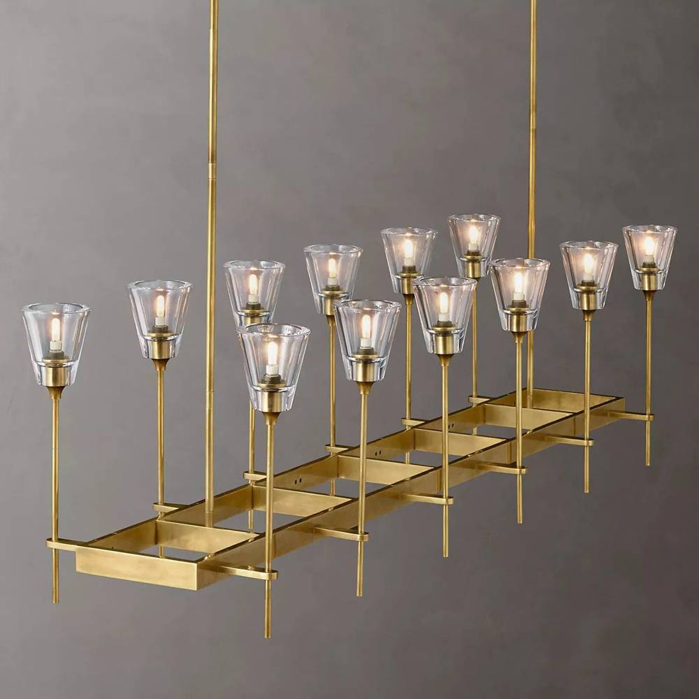 Torchis Rectangular Chandelier 54"