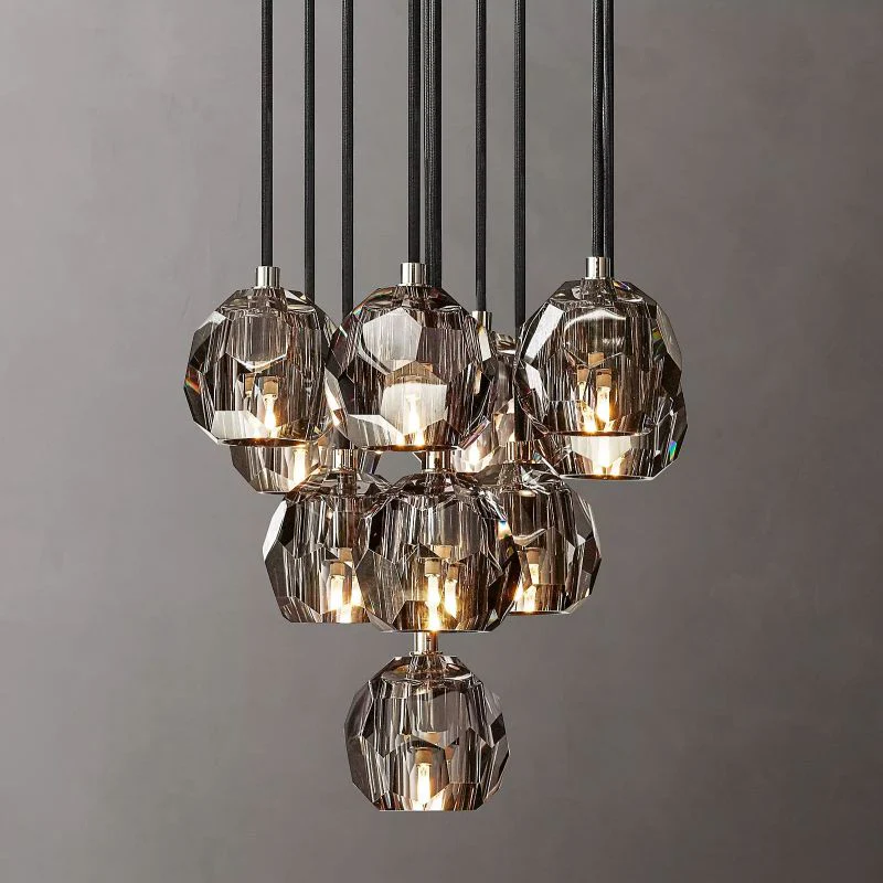 Boulle Round Cluster Chandelier 14"