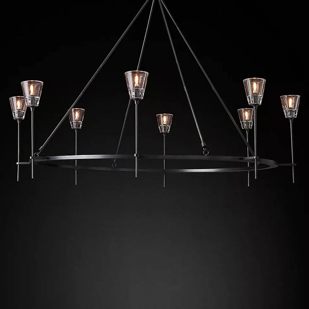 Torchis Round Chandelier 58"