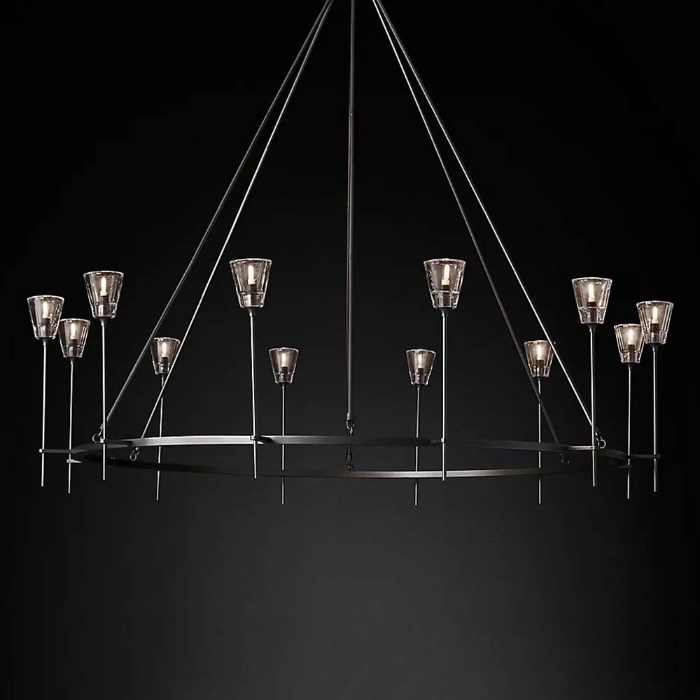 Torchis Round Chandelier 70"