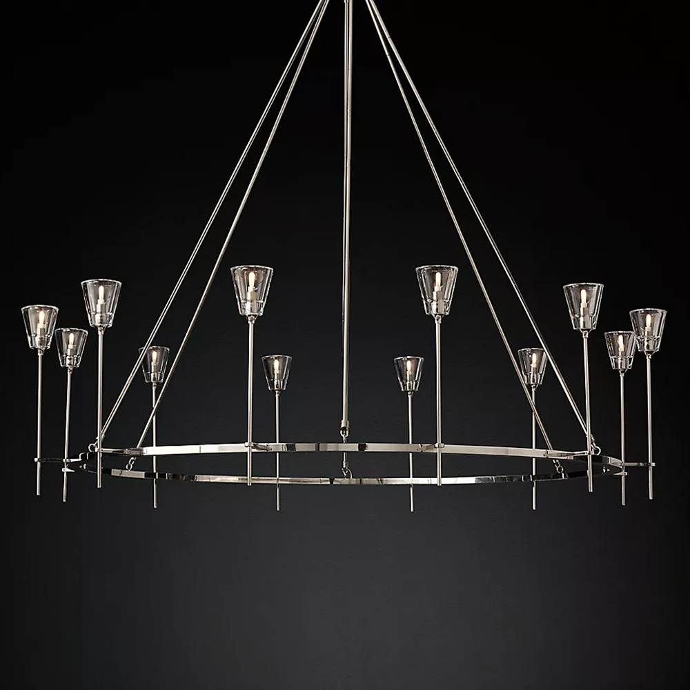 Torchis Round Chandelier 70"