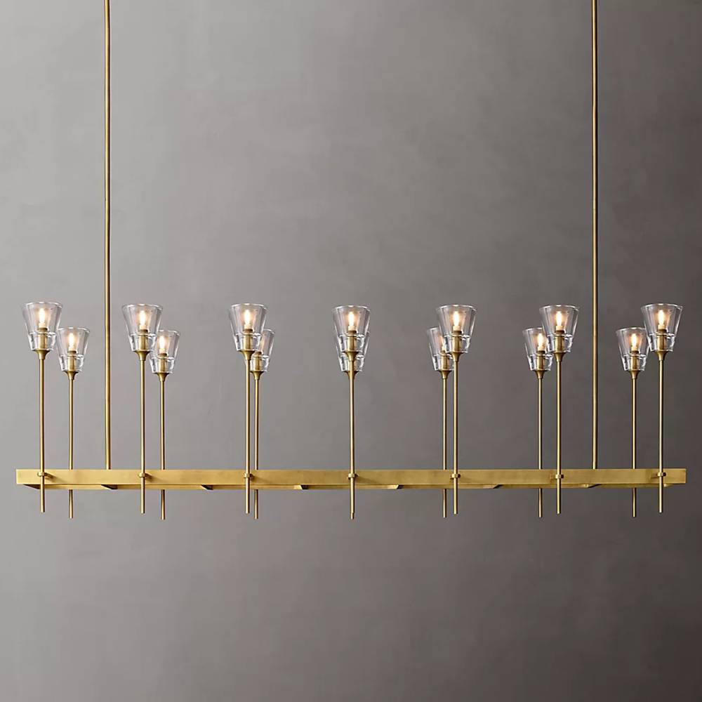 Torchis Rectangular Chandelier 67"