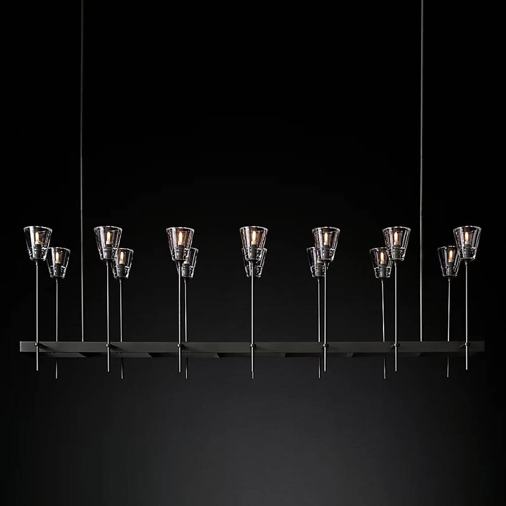 Torchis Rectangular Chandelier 67"