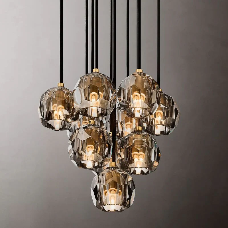 Boulle Round Cluster Chandelier 14"