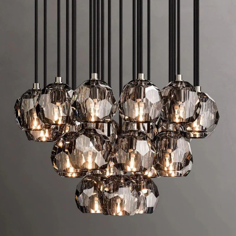 Boulle Round Cluster Chandelier 24"