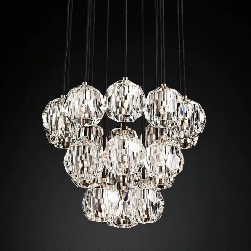 Boulle Round Cluster Chandelier 19"