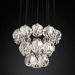 Boulle Round Cluster Chandelier 19"