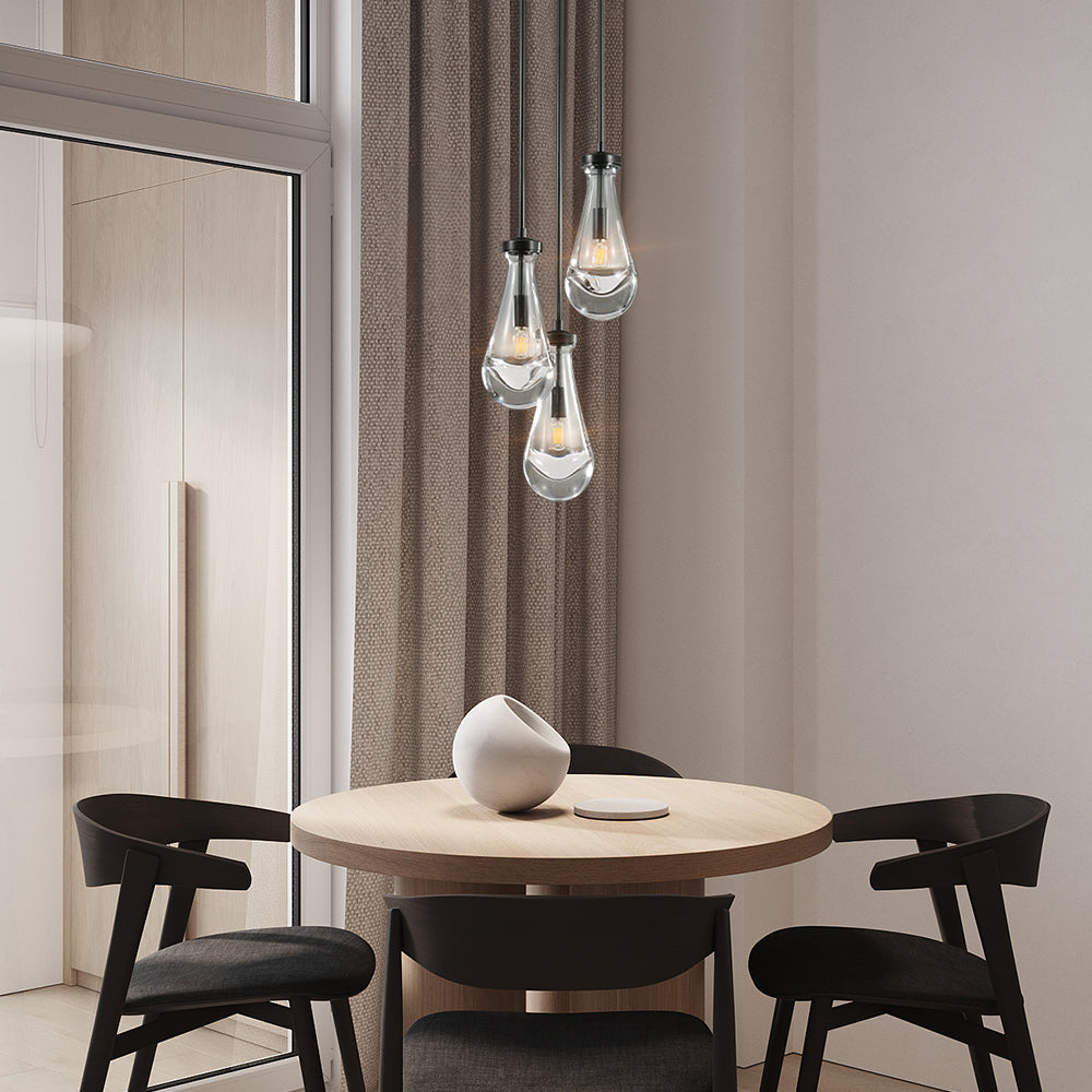 Raindrop Round Chandelier 8"