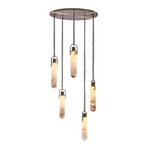 Alabaster 5 Lights Cluster Round Chandelier