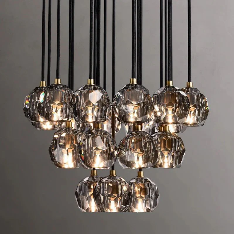 Boulle Round Cluster Chandelier 24"