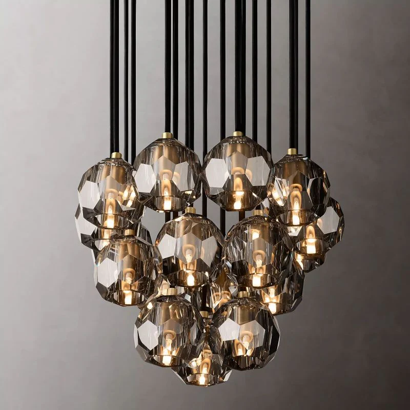 Boulle Round Cluster Chandelier 19"
