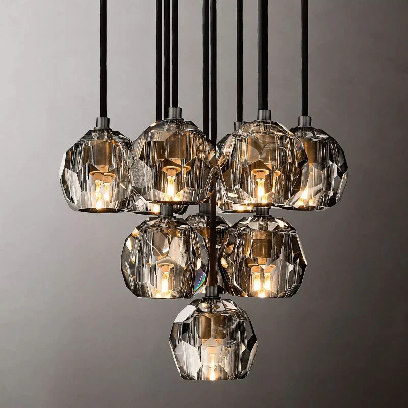 Boulle Round Cluster Chandelier 14"