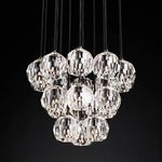 Boulle Round Cluster Chandelier 19"