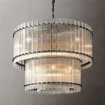 Sanrico Glass Two-Tier Round Chandelier 37"