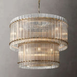 Sanrico Glass Two-Tier Round Chandelier 37"