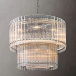 Sanrico Glass Two-Tier Round Chandelier 37"