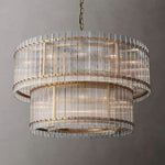 Sanrico Glass Two-Tier Round Chandelier 48"