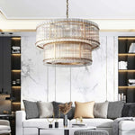 Sanrico Glass Two-Tier Round Chandelier 48"
