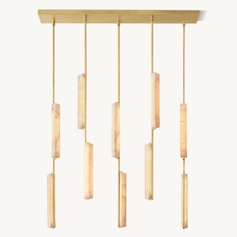 Astrelle Alabaster Linear Chandelier 54"