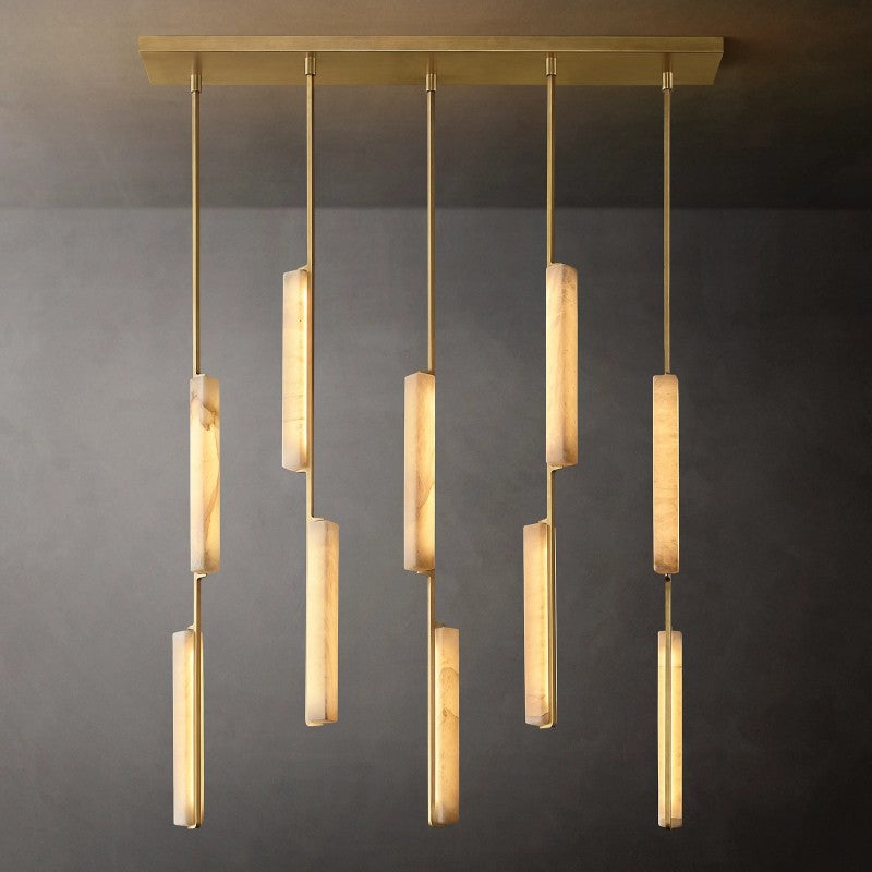 Astrelle Alabaster Linear Chandelier 54"