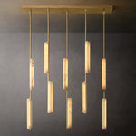 Astrelle Alabaster Linear Chandelier 54"