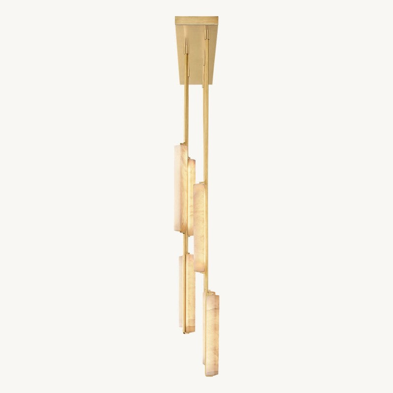Astrelle Alabaster Linear Chandelier 54"