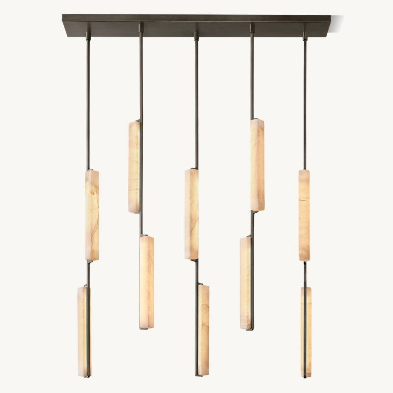 Astrelle Alabaster Linear Chandelier 54"