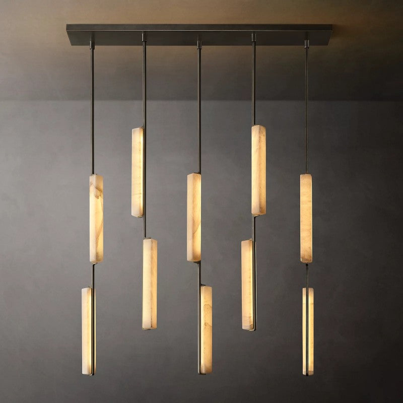 Astrelle Alabaster Linear Chandelier 54"