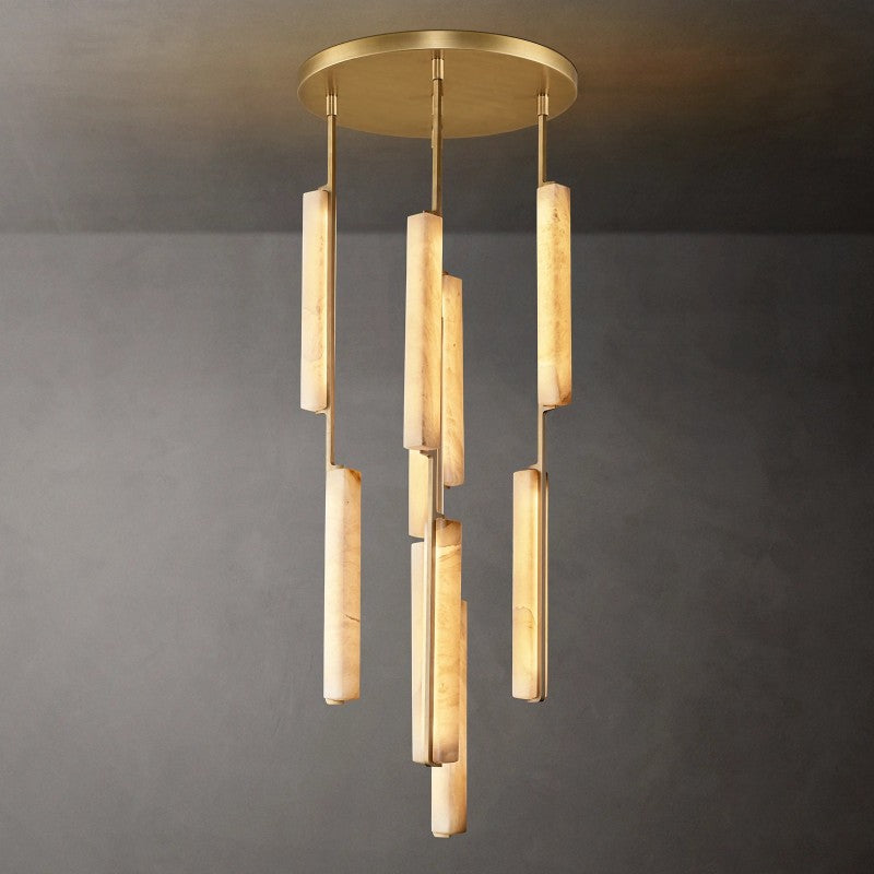 Astrelle Alabaster Round Chandelier 24"