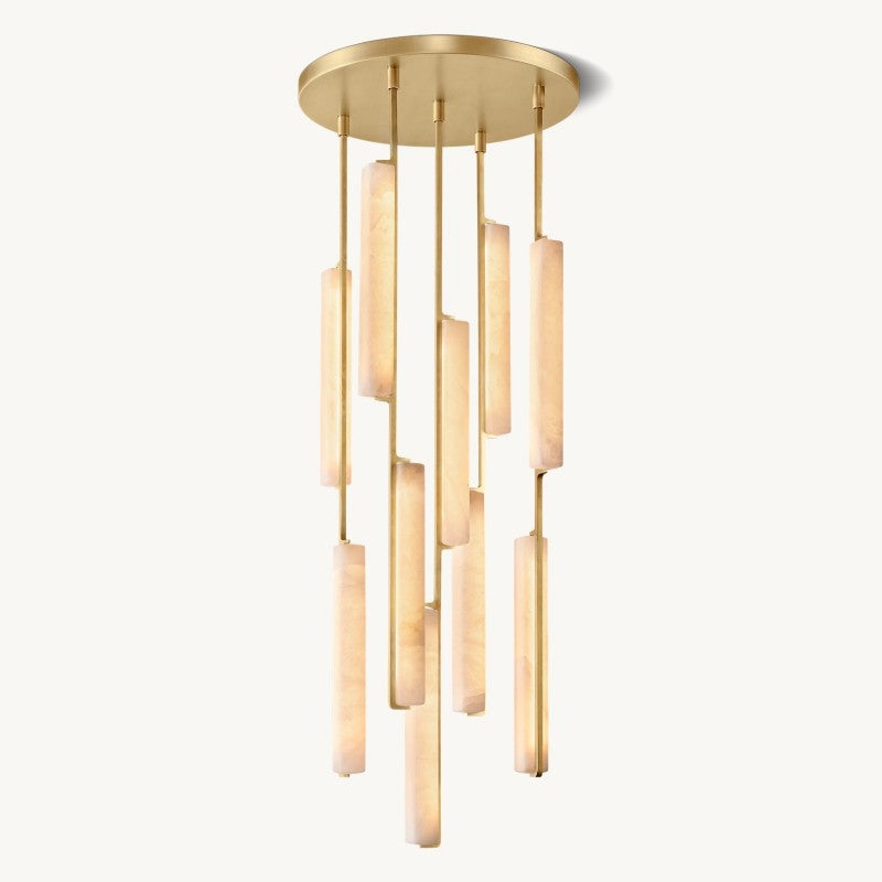 Astrelle Alabaster Round Chandelier 24"