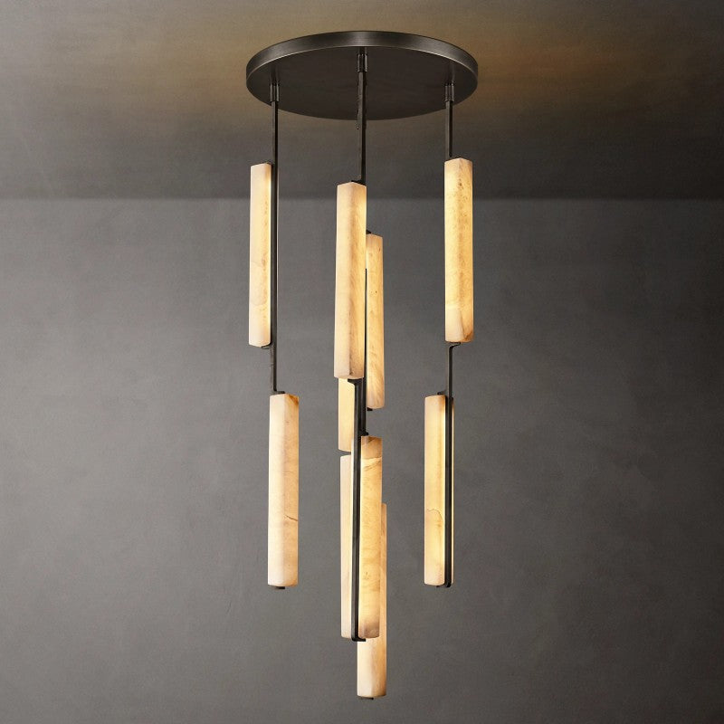Astrelle Alabaster Round Chandelier 24"