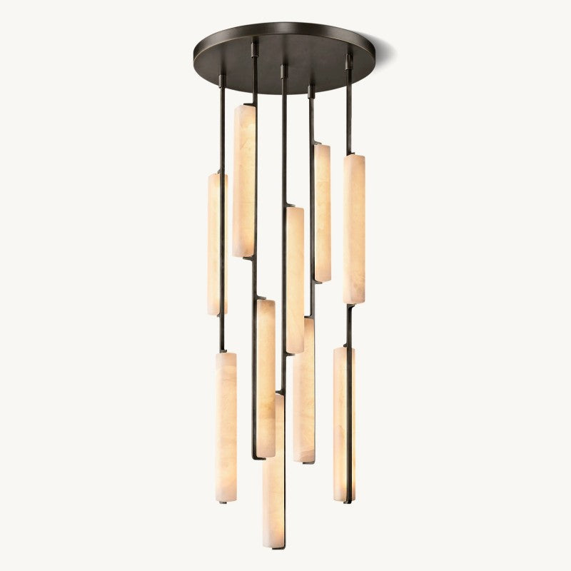Astrelle Alabaster Round Chandelier 24"