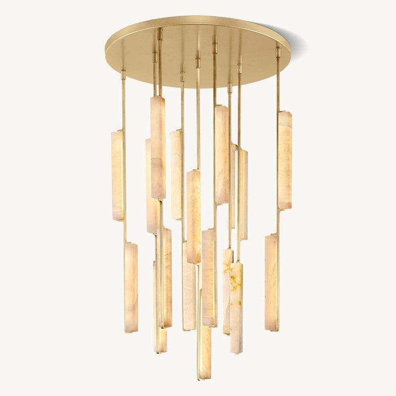 Astrelle Alabaster Round Chandelier 40"