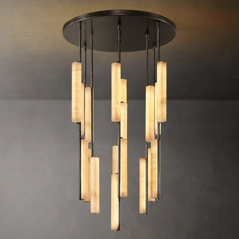 Astrelle Alabaster Round Chandelier 40"