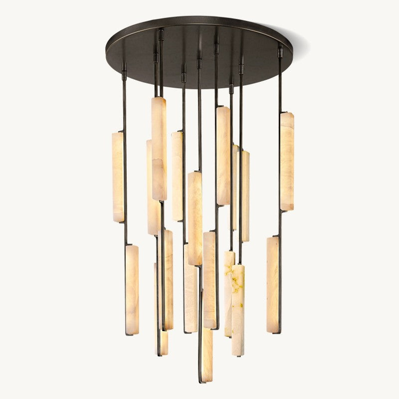 Astrelle Alabaster Round Chandelier 40"