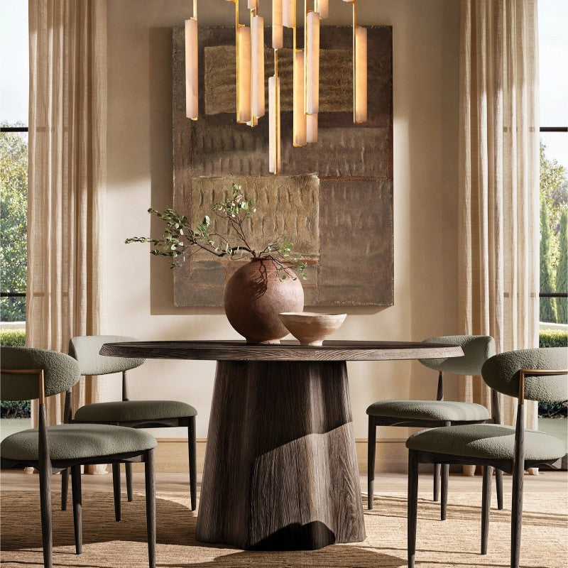 Astrelle Alabaster Round Chandelier 40"