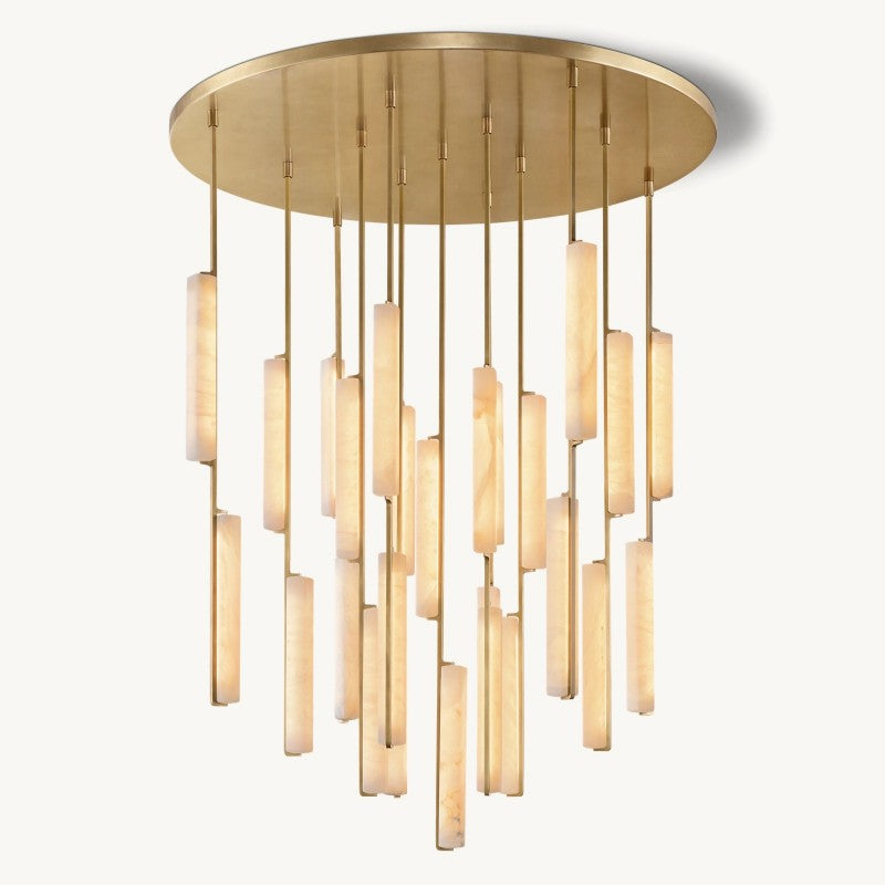 Astrelle Alabaster Round Chandelier 56"