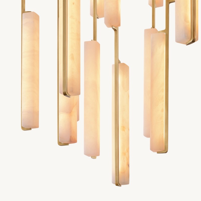 Astrelle Alabaster Round Chandelier 56"