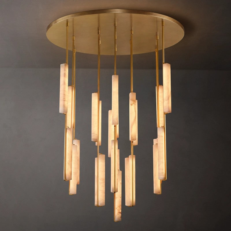 Astrelle Alabaster Round Chandelier 56"