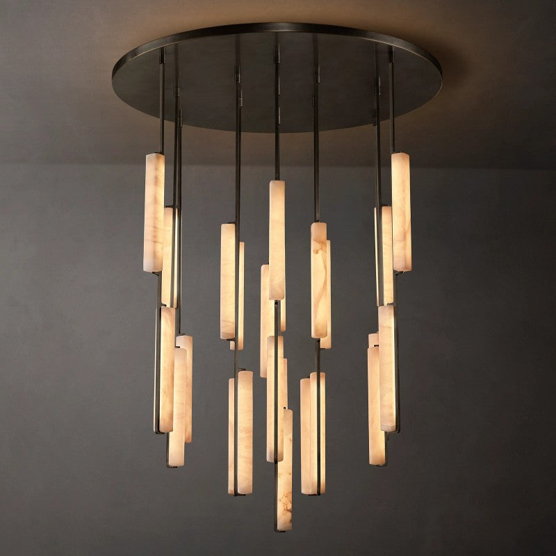 Astrelle Alabaster Round Chandelier 56"