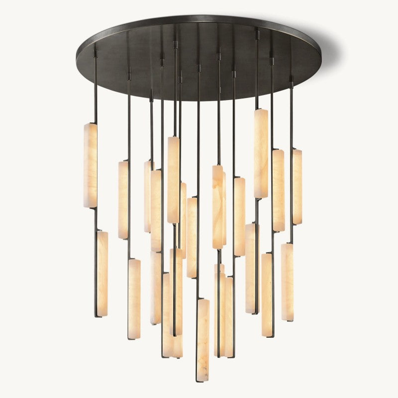 Astrelle Alabaster Round Chandelier 56"