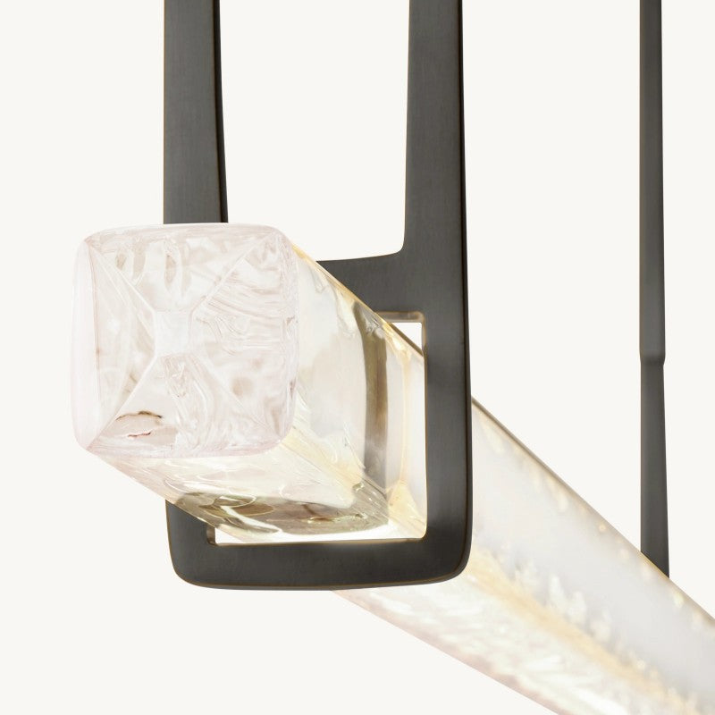 Astrelle Crystal Single Bar Linear Chandelier 60"
