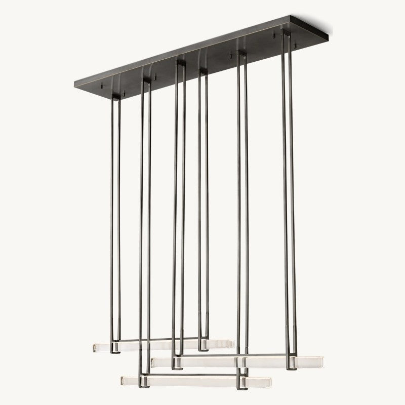 Astrelle Crystal Triple Bar Linear Chandelier