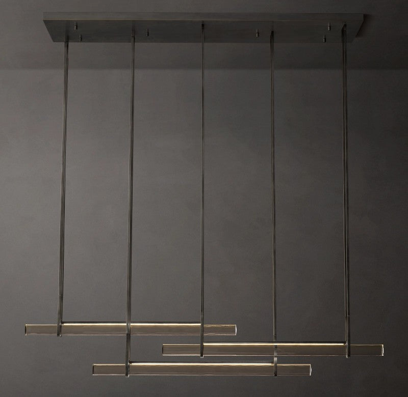 Astrelle Crystal Triple Bar Linear Chandelier