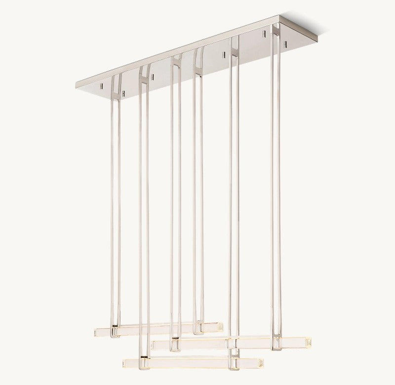 Astrelle Crystal Triple Bar Linear Chandelier