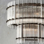 Sanrico Glass Two-Tier Round Chandelier 22"
