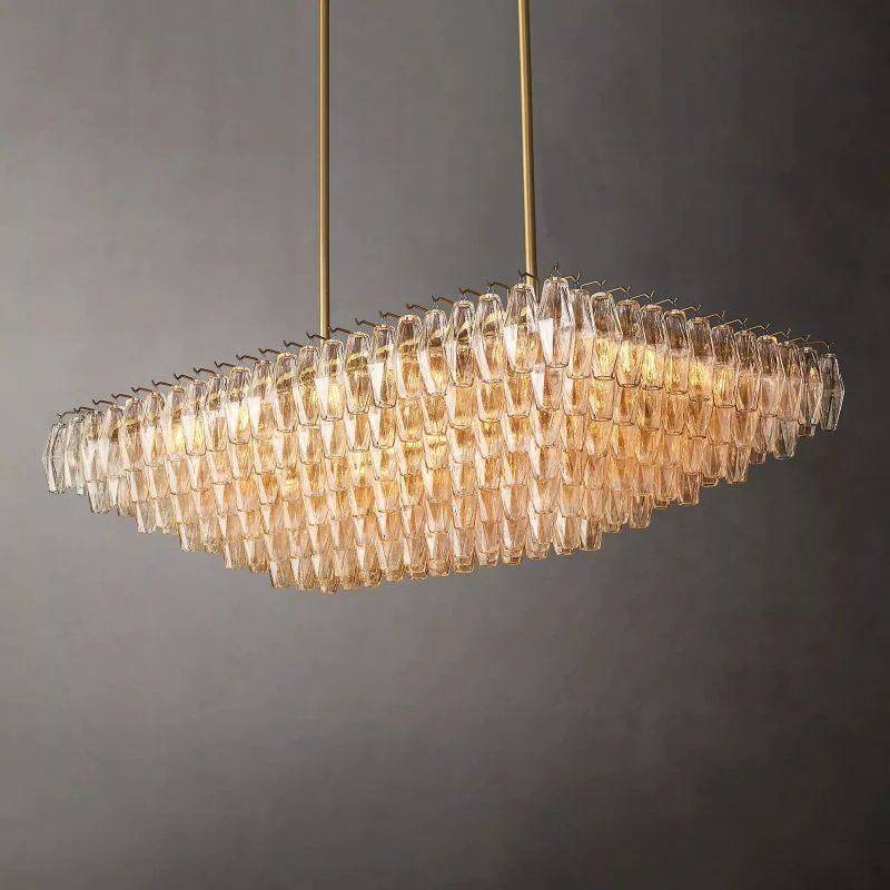 Chivaro Tiered Rectangular Chandelier 54"
