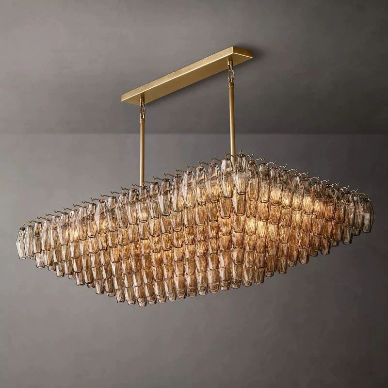 Chivaro Tiered Rectangular Chandelier 54"