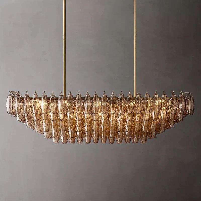 Chivaro Tiered Rectangular Chandelier 54"