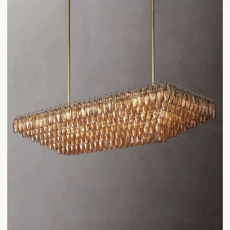Chivaro Tiered Rectangular Chandelier 74"